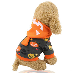 Hoodie Pet <b>Clothes</b> Gray Pumpkin Halloween Dog <b>Cat</b> Costume Winter Hooded Outfit - Product Image 3