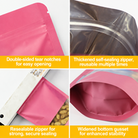 Bolsa de Embalaje de Papel de Aluminio Mate de Colores con Ventana, a Prueba de Olores, con Cierre Ziplock, para Alimentos de Mascotas, Golosinas para Perros y Gatos, Lista para Enviar