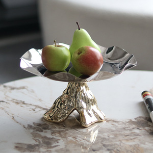 Silberne Bergskulptur Obstschale Dekorative Lebensmittelaufbewahrung Harz-Kunsthandwerk Ornament für Heimdekoration Küchendekoration Geschenke - Product Image 4