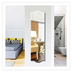 Wall Mount <b>Frameless</b> Full Length Floor s Shape Silver <b>Mirror</b> with Safety Film - Product Image 4