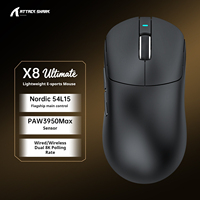 Souris de jeu ATTACK SHARK X8Ultimate Tri-Modes - Capteur PAW3950, design ergonomique, 6 boutons programmables, ordinateurs portables/ordinateurs de bureau