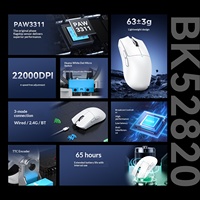 Souris de jeu sans fil ATTACK SHARK X11SE avec capteur PAW3311 à six boutons, longue autonomie de batterie, connectivité trois modes, pour e-sport