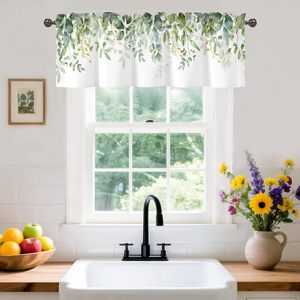<span class=keywords><strong>Tende</strong></span> a baldacchino con foglie di eucalipto verde, piccole e corte, <span class=keywords><strong>per</strong></span> cucina e bagno, personalizzabili con effetto acquerello - Product Image 6