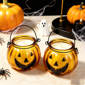 Velas Aromáticas de Cera de Soya para Halloween, Vela Perfumada en Frasco con Forma de Calabaza <span class=keywords><strong>Jack</strong></span> O'Lantern, Decoración para el Hogar, Regalo - Product Image 3