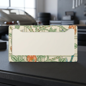 Forgotten_Beauty Trellis Victorian Wallpaper Metal <b>Clamp</b> License Plate <b>Frame</b> with 177mm Hole Distance - Product Image 2