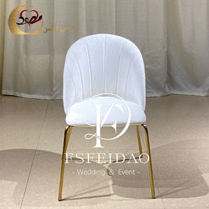 Chaise de salle à manger rembourrée en tissu velours, design moderne et luxueux, gain de place - Product Image 2