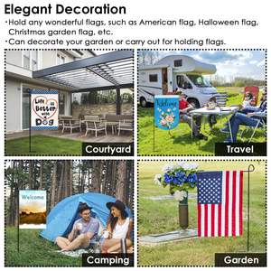 Support de drapeau de jardin en fer forgé Db, 11,8x17,7 pouces, mât de drapeau résistant aux intempéries pour décorations de fête et de jardin - Product Image 5