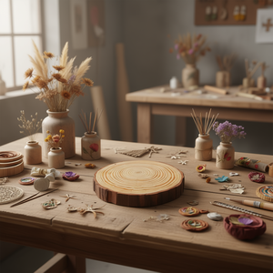 ILAN Base Redonda de Madera de 5-6 cm Natural para Manualidades y Decoración, Paquete de 3 - Product Image 3