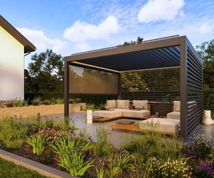 <span class=keywords><strong>Pergola</strong></span> motorisée rétractable <span class=keywords><strong>pour</strong></span> les terrasses de toits d'appartements offrant une protection solaire réglable tout au long de la journée - Product Image 4