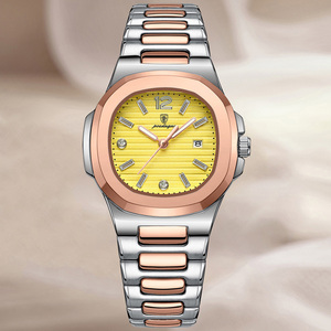 Trung Quốc Phụ Nữ Thép Không Gỉ Vòng Đeo Tay Đồng Hồ Chống Thấm Nước Lịch Phụ Nữ Sang Trọng Analog Thạch Anh Cổ Tay Phụ Nữ Đồng Hồ - Product Image 3