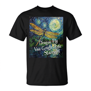 Camiseta Dragon Fly Van Gogh Style Starry Night - Product Image 2