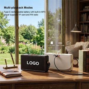 Haut-parleur portable sans fil Bluetooth avec logo personnalisé, 2*5W stéréo, rechargeable, lecteur de carte TF, radio FM et son audio - Product Image 3