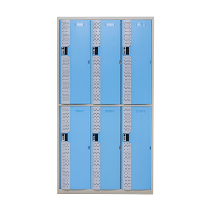 Casier de vestiaire de sport en acier électrogalvanisé robuste et étanche de qualité supérieure, 6 portes, 2 niveaux, en métal ABS, avec porte automatique - Product Image 1
