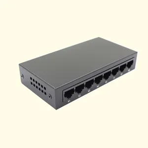 Oem 8 10/100Mbps Ethernet Switches 8ch Eu Uk Us Plug 5V 1a Power Adapter Onbeheerd Plastic Netwerk Switch