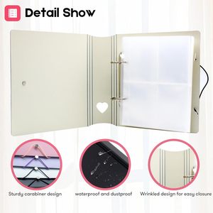 Classeur pour photocartes <span class=keywords><strong>A5</strong></span> à 4 pochettes avec anneaux <span class=keywords><strong>en</strong></span> D, 50 pochettes intérieures, album de collection de photocartes coréennes, capacité 200 cartes - Product Image 4