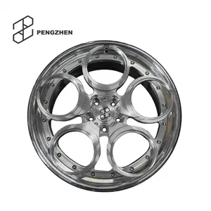 Pengzhen geschmiedete zweiteilige kunden spezifische Aluminium legierung 18 "Pcd 5x110 5 Speichen tiefe konkave leichte Renn felgen für Alfa Rome