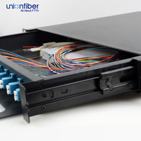 Boîtier terminal métallique pour fibre optique FTTH, panneau de brassage à fibre optique 24 ports, type tiroir coulissant, duplex ST SC LC FC, 24 fibres