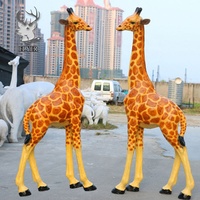 Statue de girafe en fibre de verre décorative de grande taille pour parc d'attractions en plein air à vendre