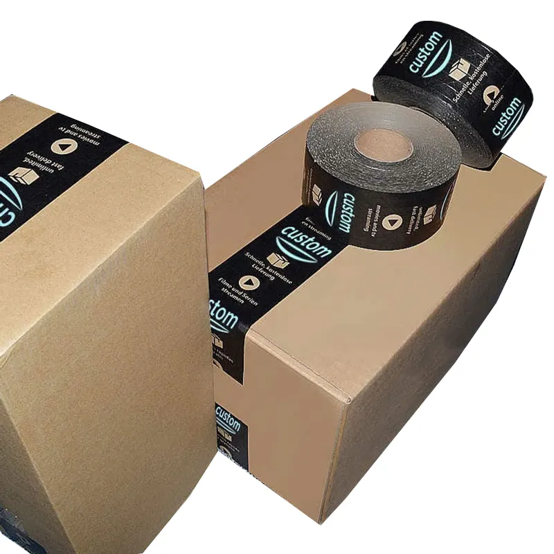 2023 New Eco Friendly Custom Logo Printed Biodegradable Water Activated Self Adhesive Kraft Paper Gummed Tape Packing Tape