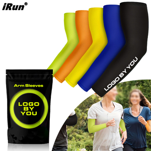 <span class=keywords><strong>IRun</strong></span> Logotipo impreso personalizado Protección solar Manga del brazo <span class=keywords><strong>Trabajo</strong></span> Refrigeración Compresión Tatuaje Cubrir Mangas para hombres Mujeres - Product Image 1