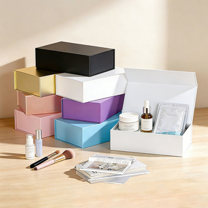 Boîtes d'emballage rigides pour cadeaux, blanches, pliables, avec fermeture magnétique, pour cosmétiques, vente en gros - Product Image 1