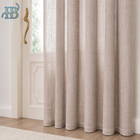 Rideaux Voile Semi-Transparents Modernes Isolants en Coton et Lin Tissé 110 GSM, Sur Mesure, Toutes Saisons, à Œillets, pour Salon