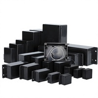 Boîtier de sécurité étanche en plastique noir pour intérieur/extérieur, boîte de jonction électronique multi-tailles pour interrupteurs et boutons