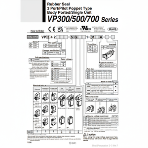 Válvula de control de válvula solenoide neumática SMC, válvula de control de VP342-5DZ1-01A-F - Product Image 1