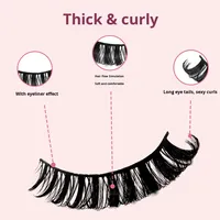 Vente chaude variété de faux cils épais 10 paires de faux cils de style naturel bouclés russes 20mm ensemble de faux cils