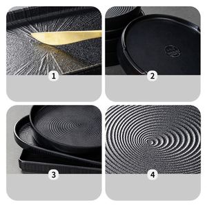 Melamine Tableware <b>Black</b> Rectangle Hot Pot Restaurant Fish Ball Snack Sushi Meatball <b>Plate</b> - Product Image 5
