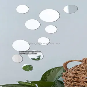 Commercio all'ingrosso Piccolo rotondo di vetro frameless miroir placca a specchio da parete adesivo specchio