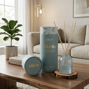 Aikun OEM Nordic Style Packaging Box Wild Fig Fragrance IP12 Glass Bottle 150ml <b>Reed</b> <b>Diffuser</b> Gift Set <b>For</b> Room Decoration - Product Image 1