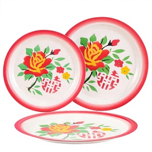 Vaisselle en mélamine de qualité alimentaire, écologique, non toxique, avec motif floral, assiettes et plats incassables - Product Image 2