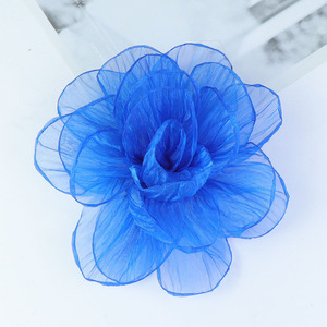 20cm Internet Celebrity Feeërieke Oversized Tulle Bloemige Stof Bloem Broche <span class=keywords><strong>DIY</strong></span> Rozen Kledingaccessoire Strijkijzer voor Vrouwen - Product Image 6