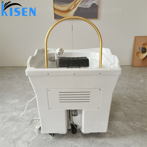 Fauteuil de lavage de cheveux Kisen avec massage, bac à shampoing, lit de beauté style thaïlandais, avec chauffe-eau, circulation d'eau et appareil vapeur - Product Image 5