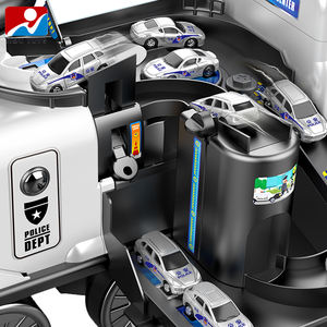 Voiture à quatre roues de stockage coulissant en forme de police avec jeu de piste d'aventure coulissant pour les enfants - Product Image 3