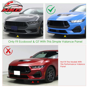Lèvre de pare-chocs avant pour Ford Mustang 2024-2026 Ecoboost & GT Noir brillant Style Dark Horse Diffuseur ABS Protection de menton - Product Image 6