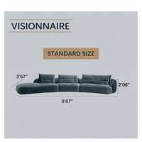 Modernes Italienisches Quadratisches L-förmiges Erweiterbares Modulares Premium-Luxus-Sofa-Set aus Flanell
