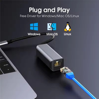 Adaptateur Ethernet USB 3.0 Gigabit 1000 Mbps Connecteur de câble RJ45 Convertisseur LAN Internet filaire, Adaptateur de carte LAN pour ordinateur portable, PC