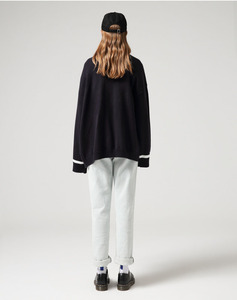 Più venduto <span class=keywords><strong>nero</strong></span> personalizzato rifinitura <span class=keywords><strong>oversize</strong></span> maglione cappotto Preppy stile maglione colore bianco <span class=keywords><strong>Cardigan</strong></span> per le donne - Product Image 4