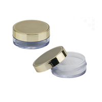 Récipient à poudre compact simple rond plat en plastique noir personnalisé avec tamis pour l'emballage de palette de blush dans l'industrie cosmétique