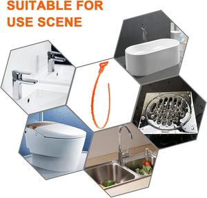 3 uds. Herramientas de limpieza para el hogar, limpiador de desagües de cocina y baño, filtro de alcantarillado, removedor de obstrucciones de serpiente para <span class=keywords><strong>desatascar</strong></span> fregaderos - Product Image 6