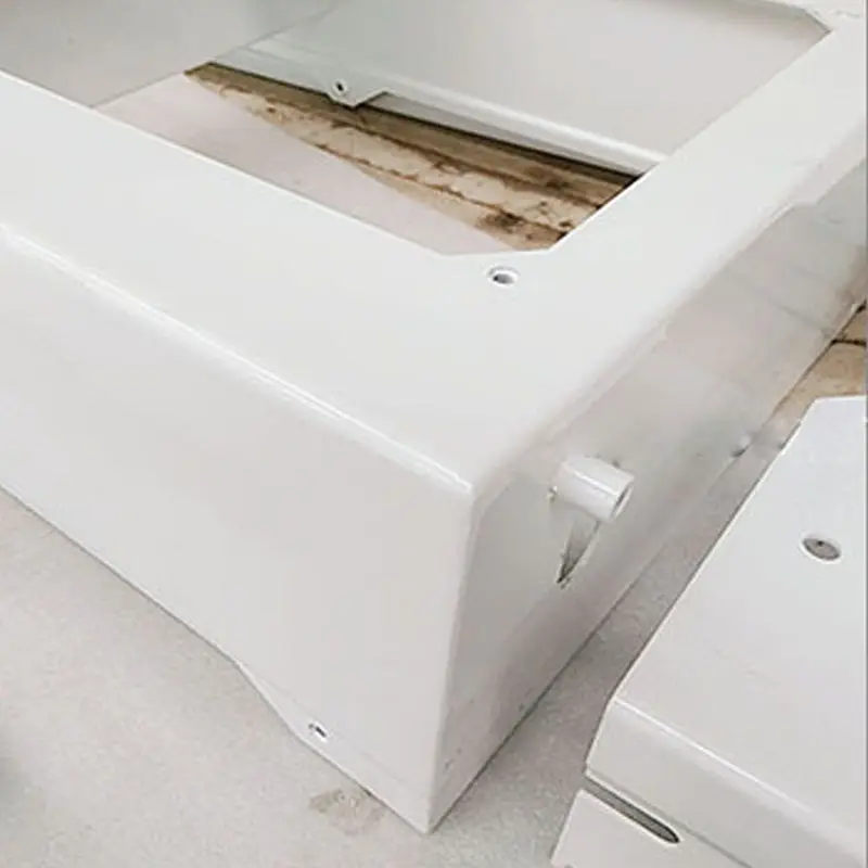 custom white product sheet metal equipment enclosure box shelf bracket