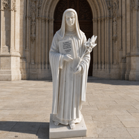 Sculpture religieuse de religieuse en marbre classique sculptée à la main grandeur nature BLVE pour la décoration de villa et de jardin