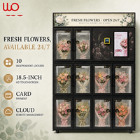 Distributeur automatique de fleurs fraîches en acier inoxydable à 10 portes, écran tactile, options de paiement multiples, gestion basée sur le cloud