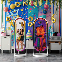 Station de selfie compatible Funsbooth pour les réseaux sociaux - Photobooth avec miroir LCD, autocollants modèles et imprimante photo beauté
