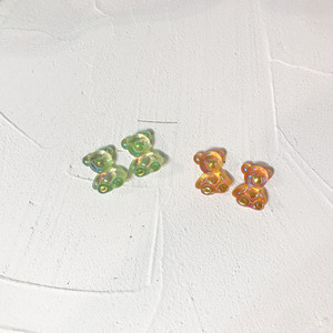 Nouveau haute qualité mode coréenne couleur bonbon gelée ours boucles d'oreilles Clips sur bijoux mignon résine gommeux ours boucles d'oreilles pour les filles - Product Image 1