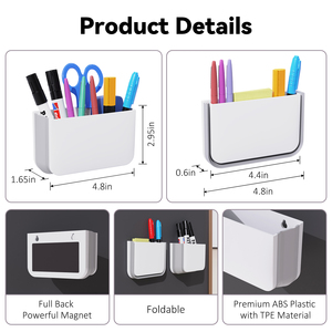 Portalápices plegable magnético, soporte remoto de imán fuerte, organizador de almacenamiento para pizarra blanca de oficina, Accesorios de escritorio - Product Image 3