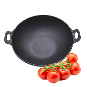 <span class=keywords><strong>Wok</strong></span> de Hierro Fundido Precurado de 24 cm <span class=keywords><strong>para</strong></span> Cocina China con Tapa - Product Image 4