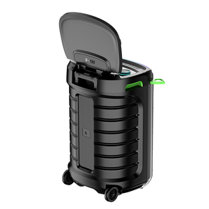 Haut-parleur chariot multifonction intelligent DP-1430 avec écran tactile, Bluetooth, Wi-Fi, vidéo et haut-parleur de karaoké de 15 pouces en bois actif pour soirées - Product Image 5